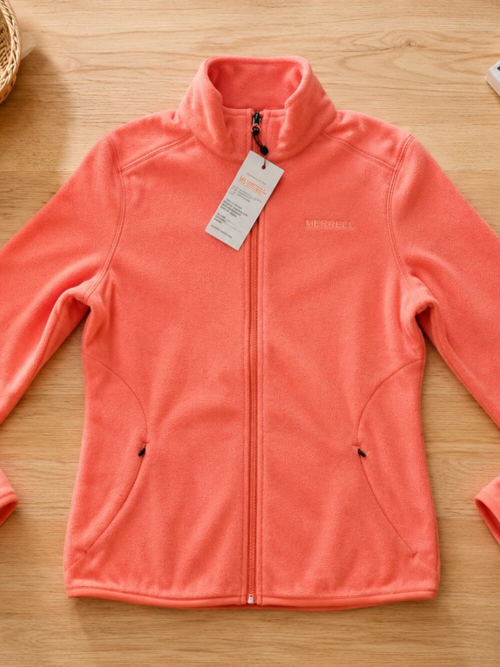Merrell Elwood7 Willa Fleece Jacket NWT Small Vermilion Coral Full Zip - Picture 3 of 5